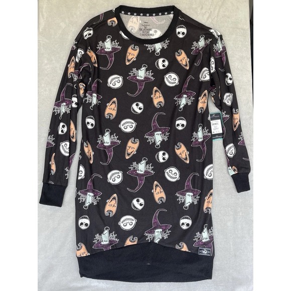 The Nightmare Before Christmas Sleep Shirt Womens XS Jack Skellington Sally - Picture 4 of 11